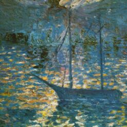 Impressionism-Inspired Boat by Salvador Dalí – Early 20th Century Marina Painting