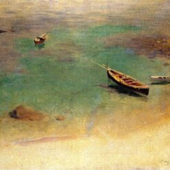 Boat in the Waters off Capri by Sargent – Handcrafted Impressionist Maritime Art Reproduction