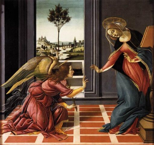 The Cestello Annunciation by Sandro Botticelli – Early Renaissance Religious Oil Painting