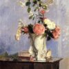Bouquet of Flowers" by Camille Pissarro – 1873 Impressionist Oil on Canvas Floral Art