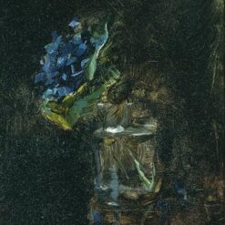 Post-Impressionist Still Life: Bouquet of Violets in a Vase by Henri de Toulouse-Lautrec – 1882 Oil on Panel