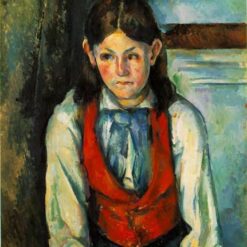 Boy in a Red Vest" (1890) – Post-Impressionist Oil Painting by Paul Cézanne