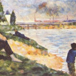 Hand-Painted Georges Seurat ‘Boy with Horse’ Oil Painting - Post-Impressionist Genre Art on Wood from Dafen Village Studi