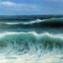 Realist Maritime Masterpiece – Breaking Waves I, c.1890 by David James, High-Quality Replica