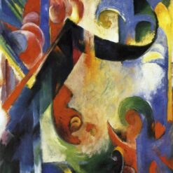 Hand-Painted Franz Marc ‘Broken Forms’ Oil Painting - Cubist Abstract Art on Canvas from Dafen Village Studio