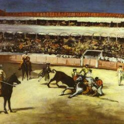 Bull-fighting Scene – Inspired by Edouard Manet (1866) Realist Oil Painting
