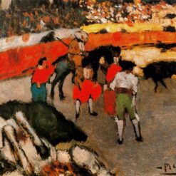 Inspired by Picasso: Bullfight Scene – 1901 Early Years Genre Oil Painting