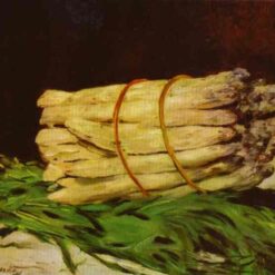 Oil Painting Inspired by Edouard Manet: Bundle of Asparagus (1880) Still Life on Canvas
