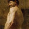 Bust of a Nude Man by Toulouse-Lautrec – 1882 Oil on Canvas Realist Artwork
