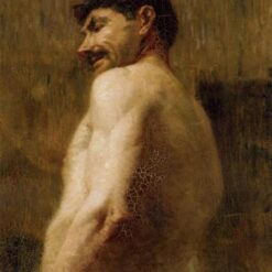Bust of a Nude Man by Toulouse-Lautrec – 1882 Oil on Canvas Realist Artwork