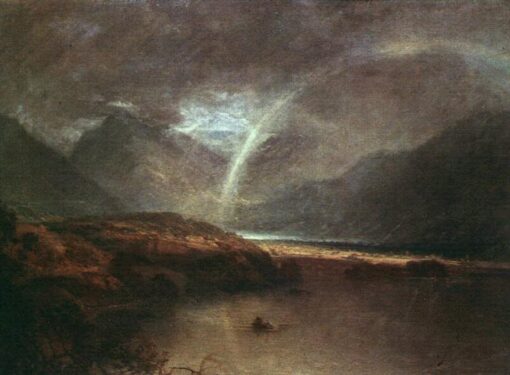 J.M.W. Turner Oil Painting – Buttermere Lake, Cumberland, 1798, Romantic Landscape