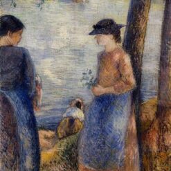 By the Water" (1881) | Camille Pissarro Impressionist Oil Painting