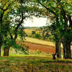 Chestnut Trees at Osny" by Camille Pissarro – French Impressionism, 1873 Landscape Oil Painting