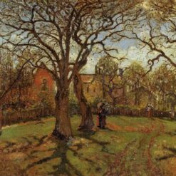 Chestnut Trees in Louveciennes, Spring" by Camille Pissarro – 1870 Oil Landscape