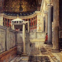 Chiesa San Clemente – Interior Oil Painting by Sir Lawrence Alma-Tadema (1863)