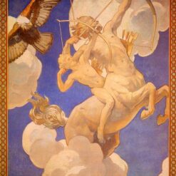 John Singer Sargent Oil Painting – Chiron and Achilles, 1921, Neoclassical Mythological Art