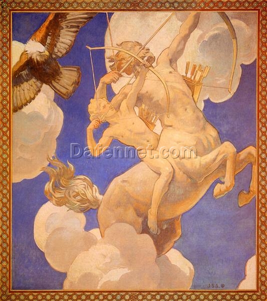 John Singer Sargent Oil Painting – Chiron and Achilles, 1921, Neoclassical Mythological Art
