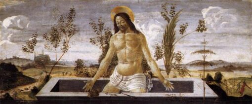 Christ in the Sepulchre by Sandro Botticelli – Early Renaissance Religious Painting on Panel