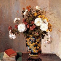 Chrysanthemums in a Chinese Vase" – Camille Pissarro's 1873 Impressionist Floral Art