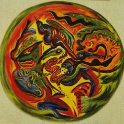 Inspired by Jackson Pollock’s Circle (1938-1941) – Expressionist Oil on Board (30.5 x 32.2 cm)