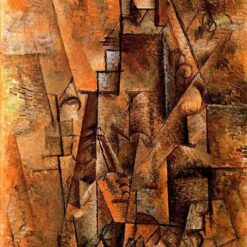 Oil Painting Inspired by Picasso’s Analytical Cubism – 'Clarinetist' (c.1911) Genre Painting on Canvas