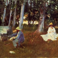 Oil Painting Inspired by John Singer Sargent’s Claude Monet Painting by the Edge of a Wood – Impressionist Portrait Art on Canvas