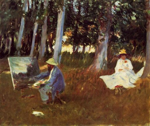 Oil Painting Inspired by John Singer Sargent’s Claude Monet Painting by the Edge of a Wood – Impressionist Portrait Art on Canvas