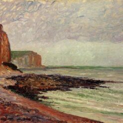 Cliffs at Petit Dalles" by Camille Pissarro – 1883 | Coastal Landscape in Oil