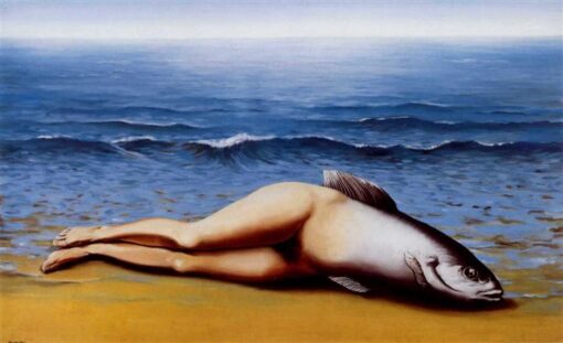 Collective Invention Inspired by René Magritte – 1934 Surrealist Symbolic Oil Painting, Canvas (73.5×97.5 cm)