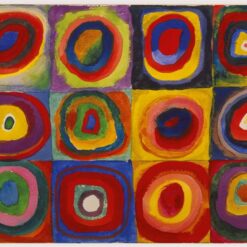 Custom Oil Painting of Color Study: Squares with Concentric Circles by Kandinsky – 1913 Abstract Art