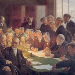 Committee for the French Art Exhibition in Copenhagen by Peder Severin Kroyer – 1888 Realist Genre Sketch Reproduction
