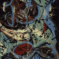 Inspired by Jackson Pollock’s Composition with Pouring II (1943) – Abstract Action Painting Oil on Canvas (63.9 x 56.3 cm)
