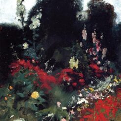 Oil Painting Inspired by John Singer Sargent’s Corner of a Garden – Impressionist Flower Art on Cardboard