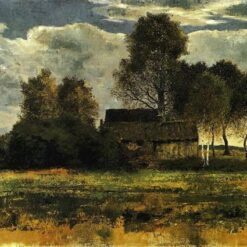 Hand-Painted Franz Marc ‘Cottages on the Dachau Marsh’ Oil Painting - Realist Landscape Art on Canvas from Dafen Village Studio