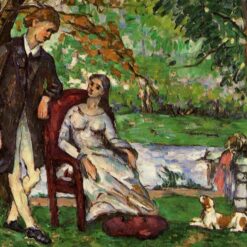 Couple in a Garden" – Paul Cézanne, c. 1873 | Iconic Impressionist Oil on Canvas