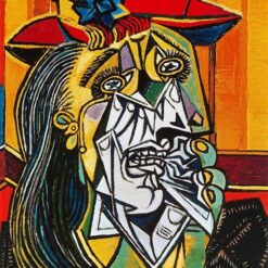Surrealist Portrait Inspired by Picasso – 'Weeping Woman' (Femme en pleurs), 1937 Oil Painting on Canvas