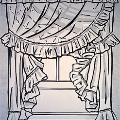 Roy Lichtenstein 'Curtains' Pop Art Oil Painting – Customizable Canvas Art for Interior Décor