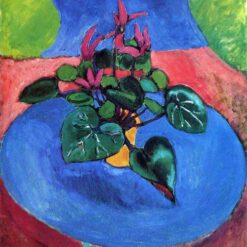 Henri Matisse Inspired Floral Art – 'Cyclamen Pourpre' (1911-1912) – Hand-Painted Oil on Canvas