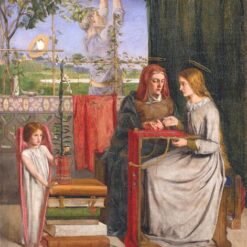The Childhood of Mary Virgin" by Dante Gabriel Rossetti – Pre-Raphaelite Religious Painting, 1848-1849