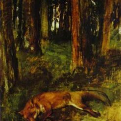 Edgar Degas 'Dead Fox Lying in the Undergrowth' (1865) – Realistic Impressionist Animal Study in Oil