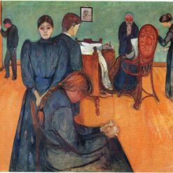 Death in the Sickroom (Døden i sykeværelset) by Edvard Munch – Expressionist Oil Painting Reproduction