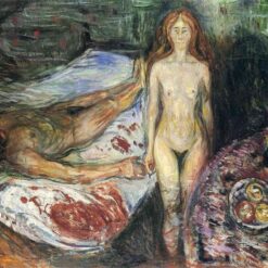 Hand-Painted Edvard Munch ‘Death of Marat I’ Oil Painting - Expressionist History Art on Canvas from Dafen Village Studio