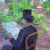 Desire Dehau in the Garden – Henri de Toulouse-Lautrec 1890 Post-Impressionist Oil on Canvas