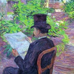 Desire Dehau in the Garden – Henri de Toulouse-Lautrec 1890 Post-Impressionist Oil on Canvas