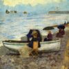 Maurice Prendergast's Dieppe – Elegant Impressionist Marina Oil Painting, 1892-1894