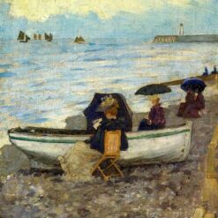 Maurice Prendergast's Dieppe – Elegant Impressionist Marina Oil Painting, 1892-1894