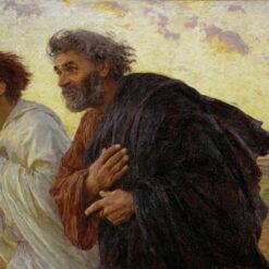 Impressionist Oil Reproduction of The Disciples Peter and John Running to the Tomb by Eugène Burnand (1898)