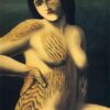 Discovery Inspired by René Magritte – 1927 Surrealist Symbolic Oil Painting, Canvas (65x50 cm)