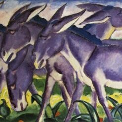 Hand-Painted Franz Marc ‘Donkey Frieze’ Oil Painting - Expressionist Animal Art on Canvas from Dafen Village Studio
