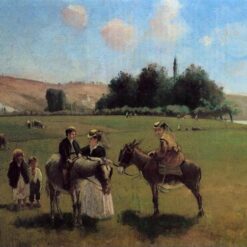 Donkey Ride at La Roche-Guyon" by Camille Pissarro – 19th Century French Rural Painting